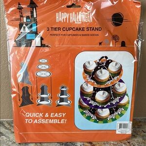 3-Tier Cupcake Stand - Orange and Black